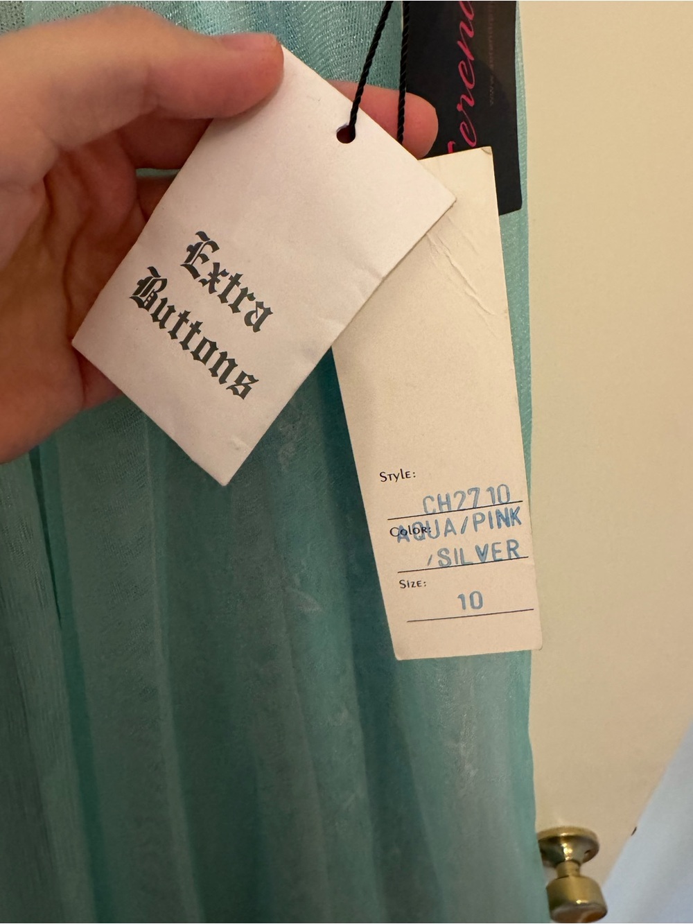 Sherri Hill Girls Size 10 Aqua Blue Formal Dress | Originally $398 - w/ tags! - Picture 3 of 8